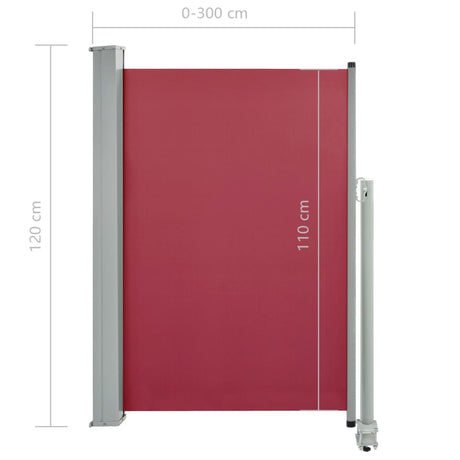 Tuinscherm uittrekbaar 120x300 cm rood - AllerleiShop