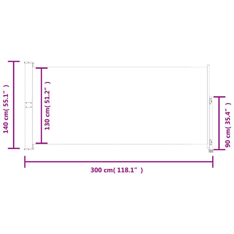 Tuinscherm uittrekbaar 140x300 cm rood - AllerleiShop