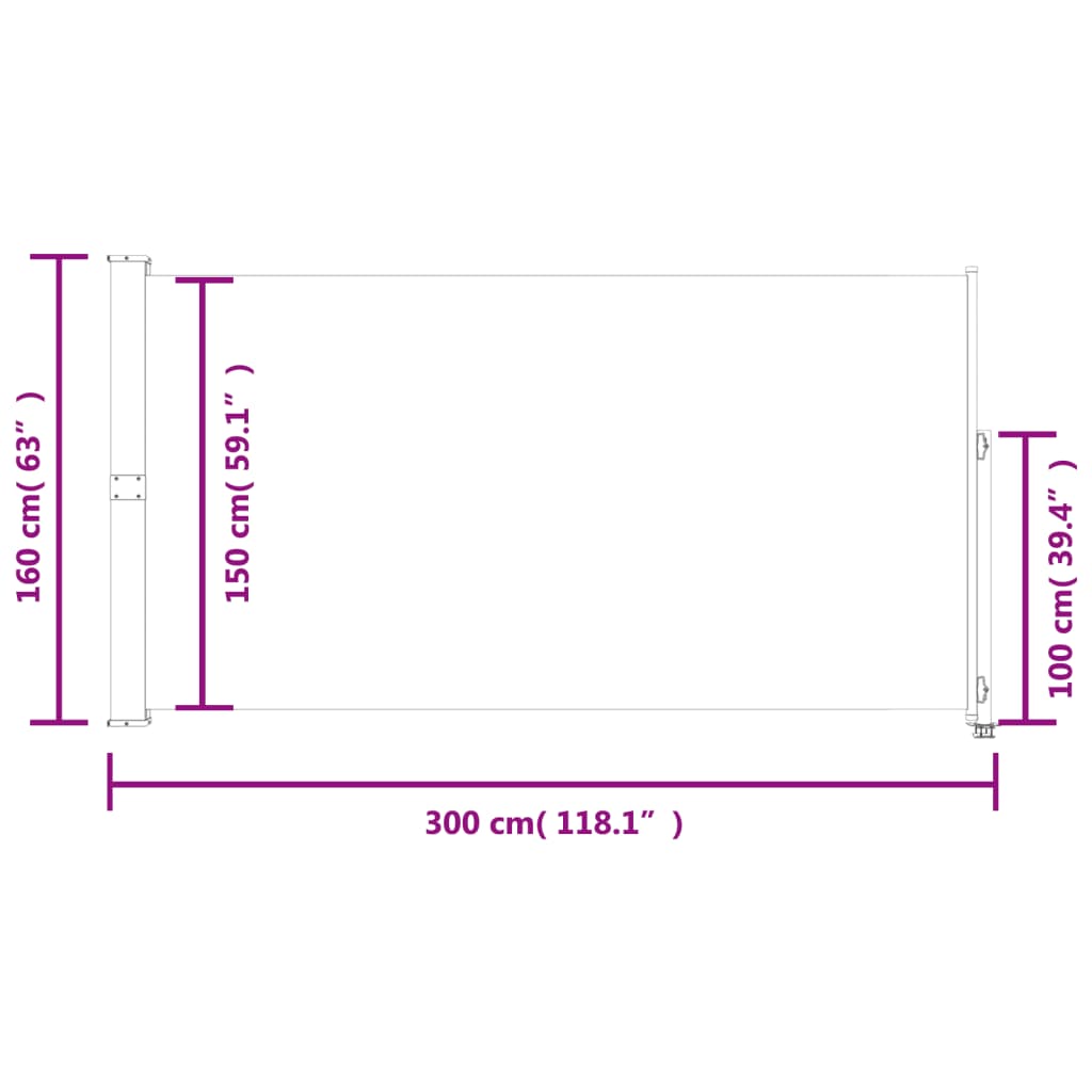 Tuinscherm uittrekbaar 160x300 cm bruin - AllerleiShop