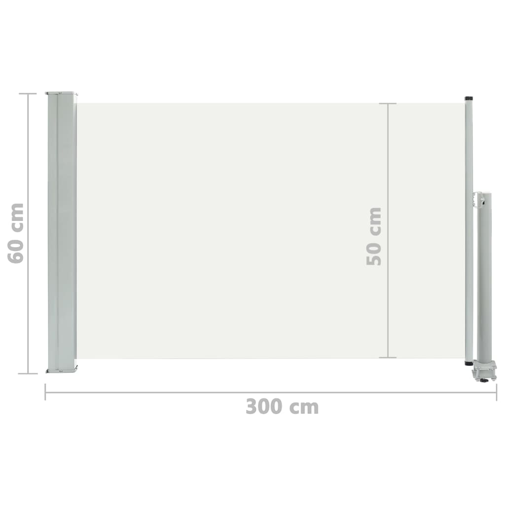 Tuinscherm uittrekbaar 60x300 cm crèmekleurig - AllerleiShop