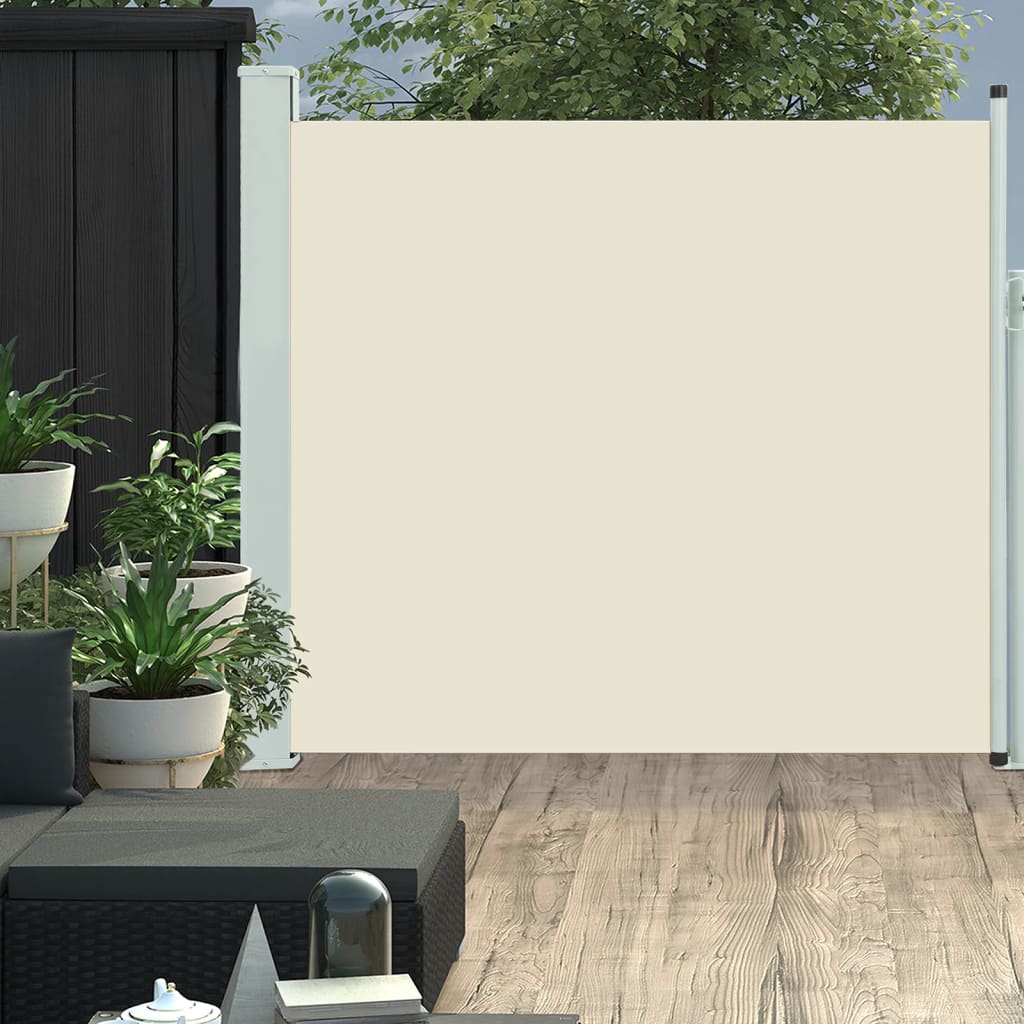 Tuinscherm uittrekbaar 170x300 cm crème - AllerleiShop