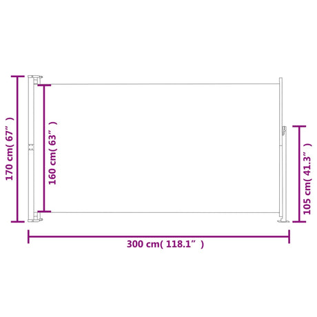 Tuinscherm uittrekbaar 170x300 cm blauw - AllerleiShop