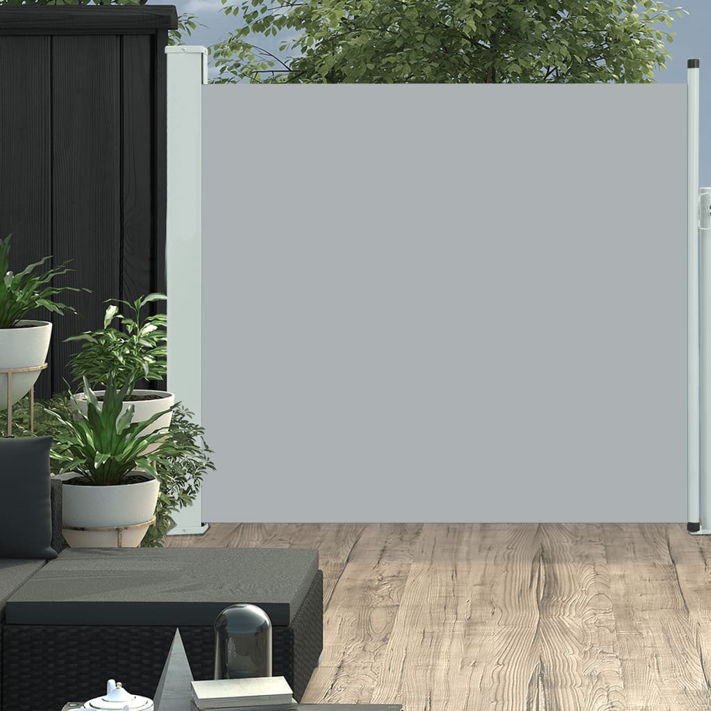 Tuinscherm uittrekbaar 170x300 cm grijs - AllerleiShop