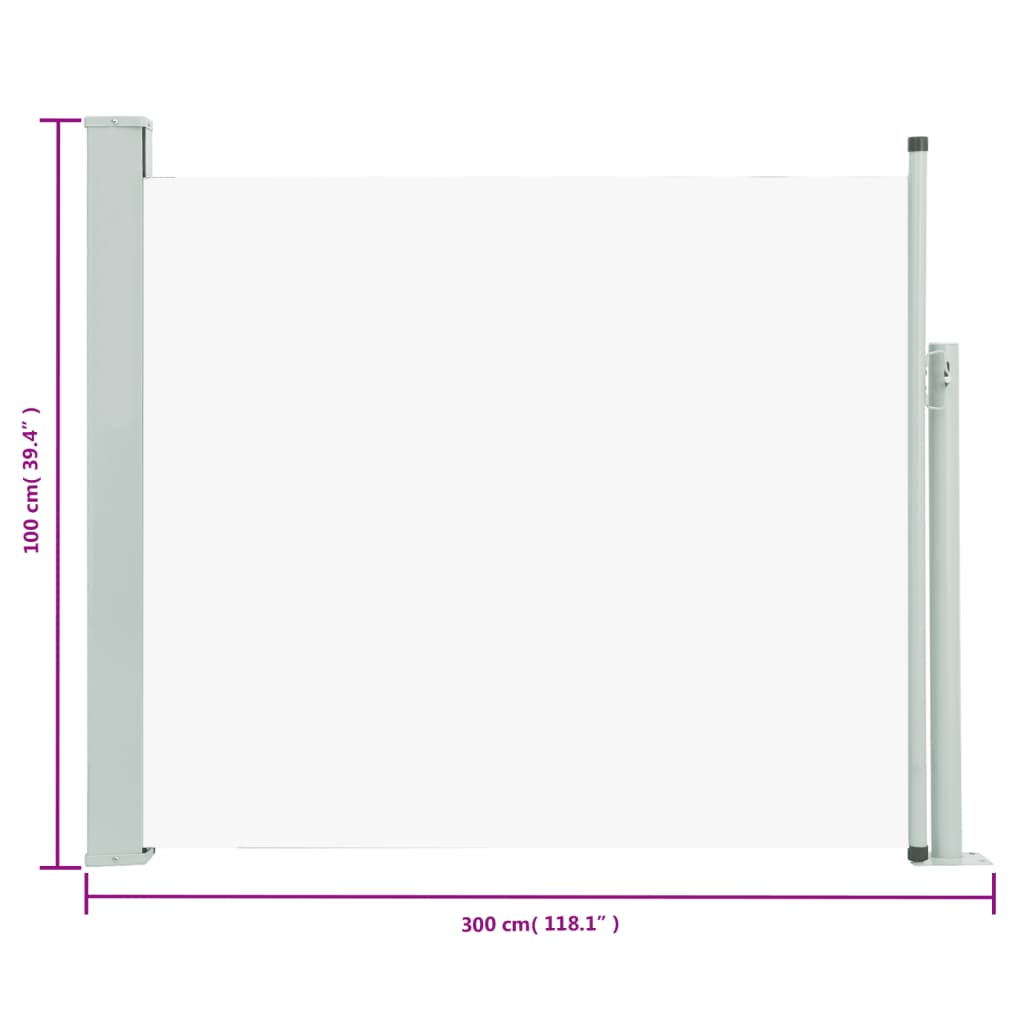 Tuinscherm uittrekbaar 100x300 cm crème - AllerleiShop