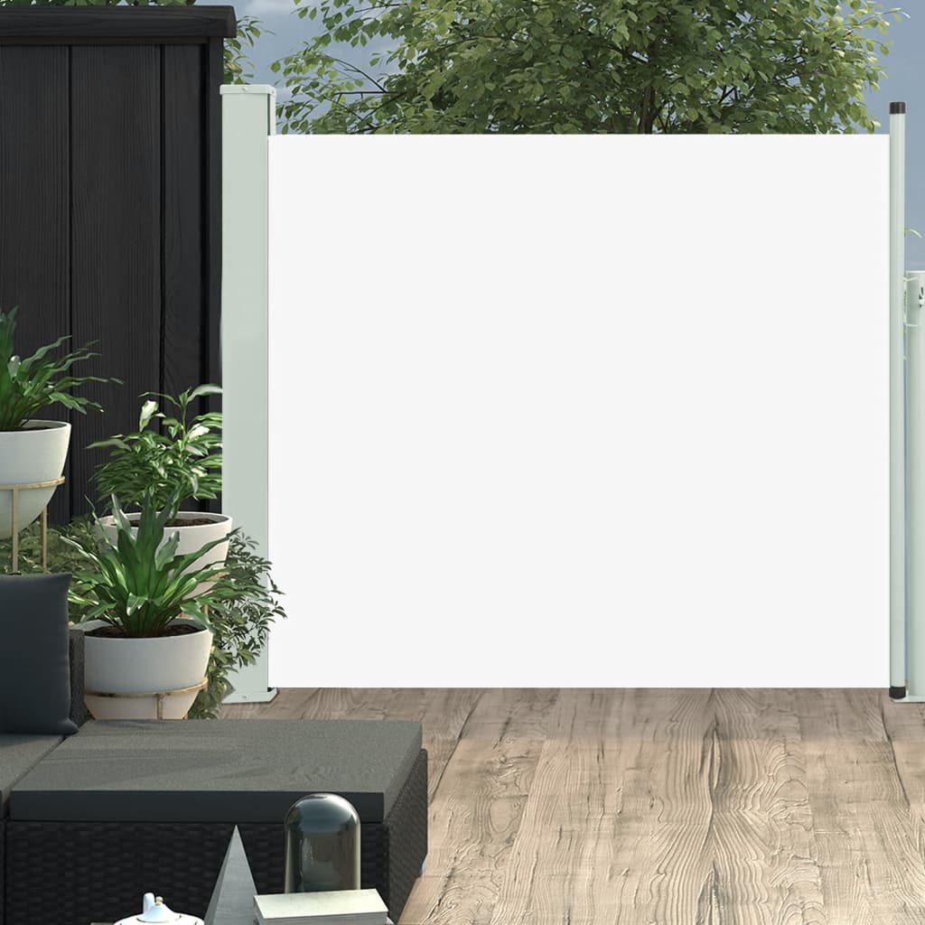 Tuinscherm uittrekbaar 100x300 cm crème - AllerleiShop