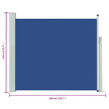 Tuinscherm uittrekbaar 100x300 cm blauw - AllerleiShop