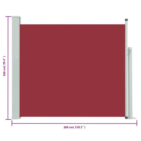 Tuinscherm uittrekbaar 100x300 cm rood - AllerleiShop