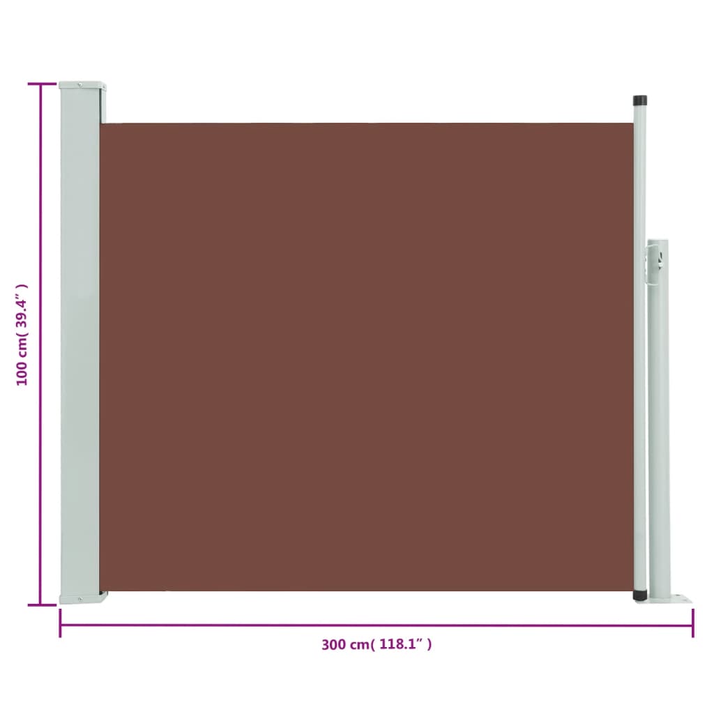 Tuinscherm uittrekbaar 100x300 cm bruin - AllerleiShop