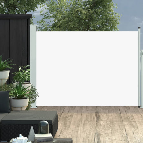 Tuinscherm uittrekbaar 100x500 cm crème - AllerleiShop