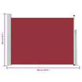 Tuinscherm uittrekbaar 100x500 cm rood - AllerleiShop