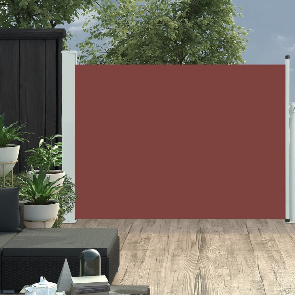 Tuinscherm uittrekbaar 100x500 cm bruin - AllerleiShop