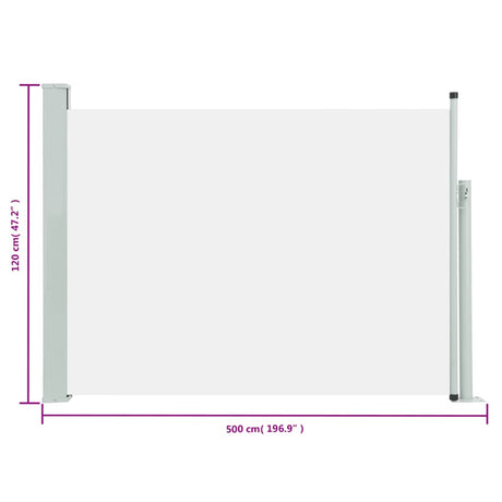 Tuinscherm uittrekbaar 120x500 cm crème - AllerleiShop