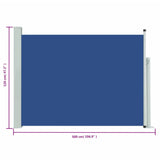 Tuinscherm uittrekbaar 120x500 cm blauw - AllerleiShop