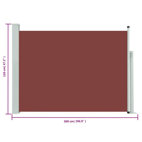 Tuinscherm uittrekbaar 120x500 cm bruin - AllerleiShop