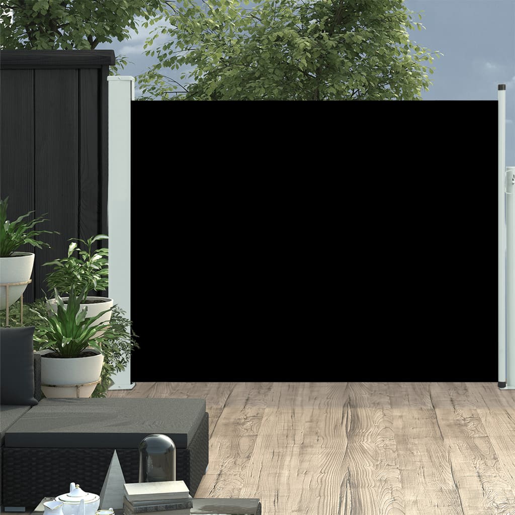 Tuinscherm uittrekbaar 140x500 cm zwart - AllerleiShop