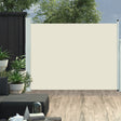 Tuinscherm uittrekbaar 140x500 cm crème - AllerleiShop