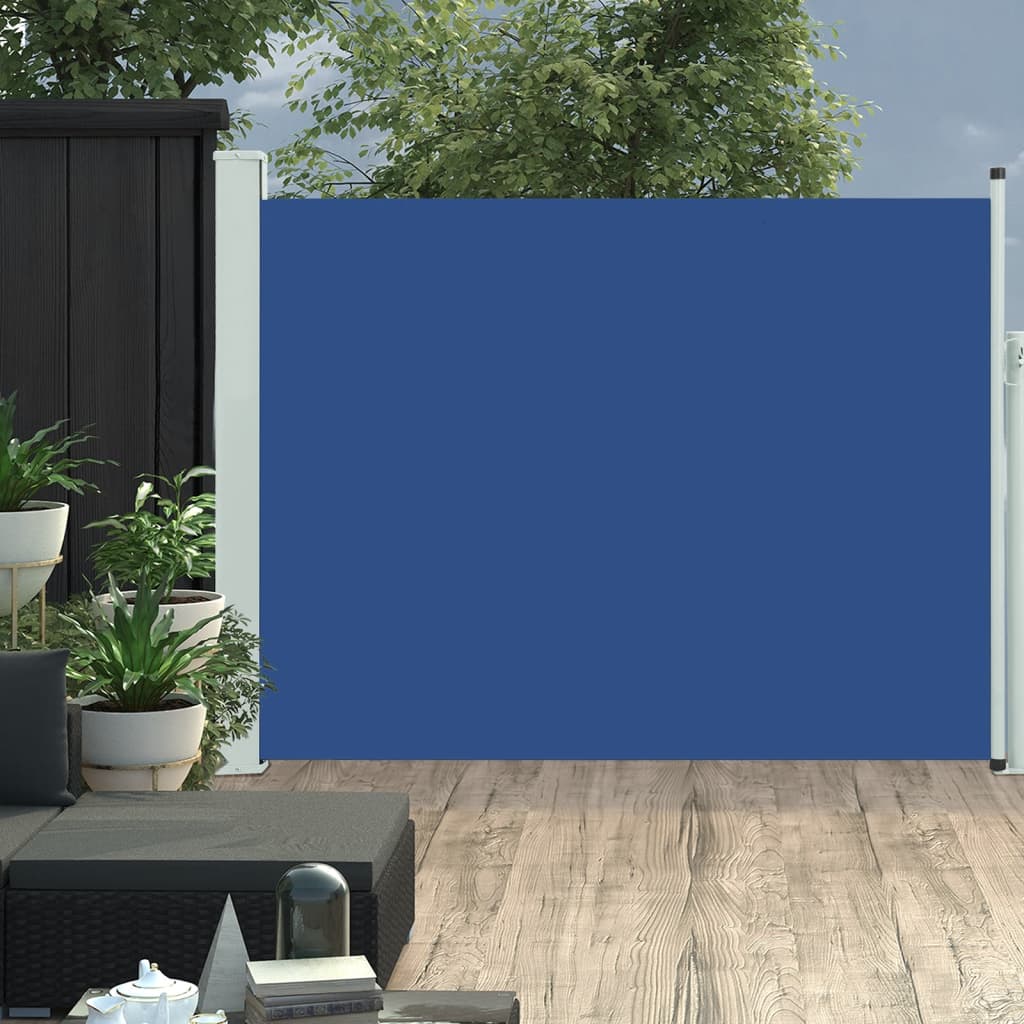 Tuinscherm uittrekbaar 140x500 cm blauw - AllerleiShop