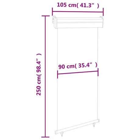 Balkonscherm 105x250 cm zwart - AllerleiShop