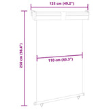 Balkonscherm 125x250 cm grijs