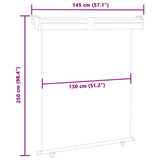 Balkonscherm 145x250 cm crèmekleurig