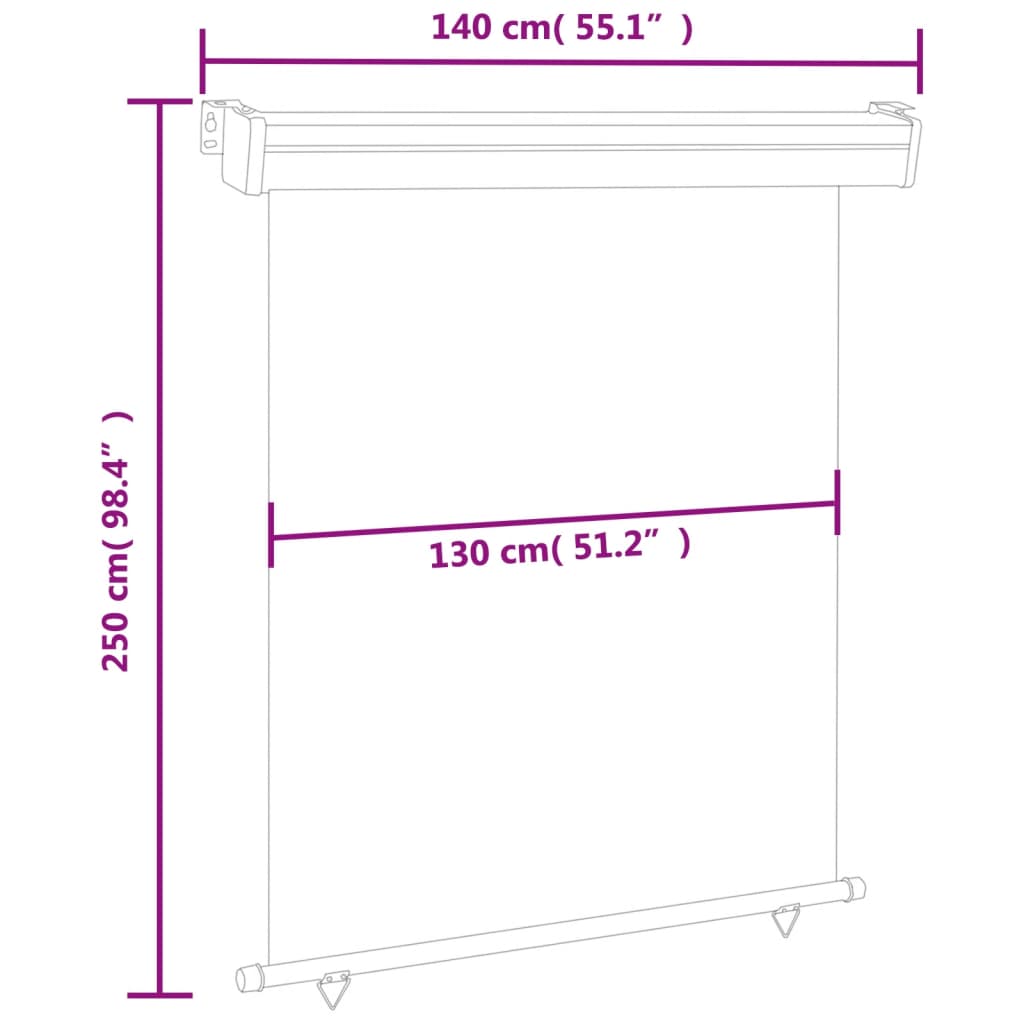 Balkonscherm 145x250 cm rood - AllerleiShop