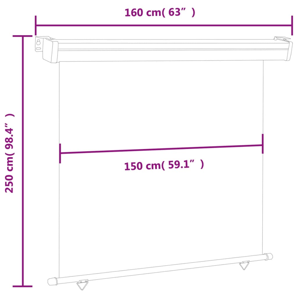 Balkonscherm 165x250 cm blauw - AllerleiShop