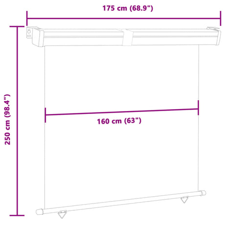 Balkonscherm 175x250 cm blauw - AllerleiShop