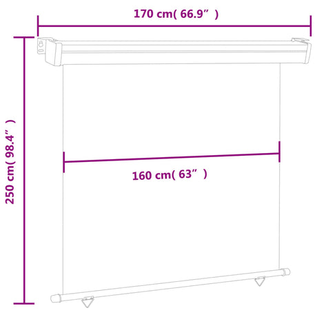 Balkonscherm 175x250 cm grijs - AllerleiShop