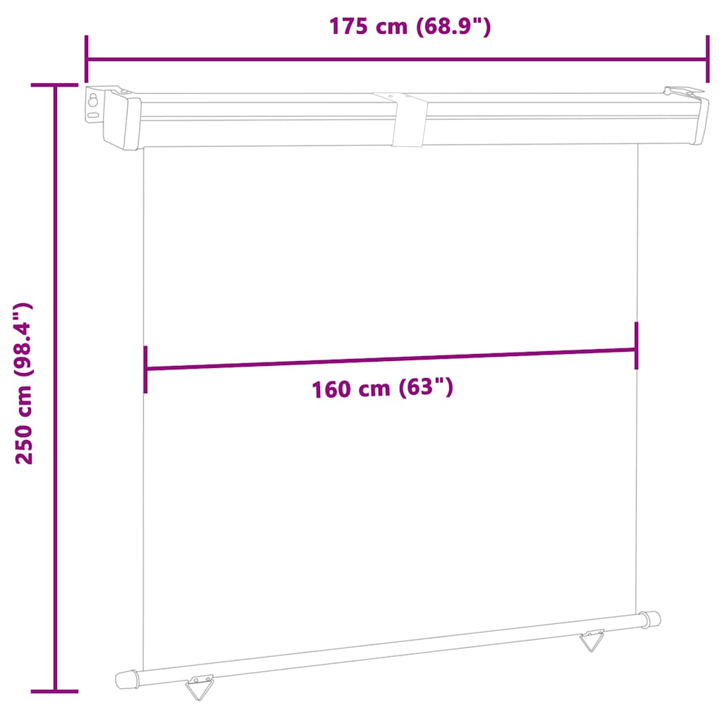 Balkonscherm 175x250 cm bruin