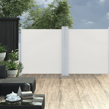 Windscherm uittrekbaar 100x600 cm crème - AllerleiShop