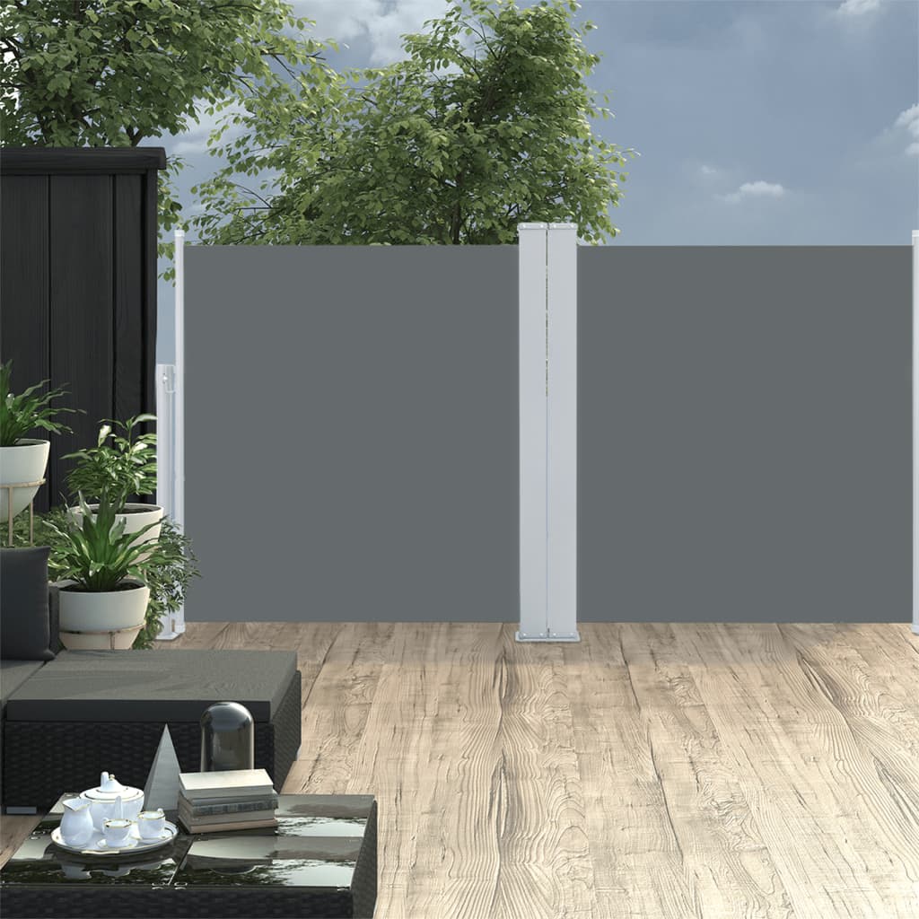 Windscherm uittrekbaar 100x600 cm antraciet - AllerleiShop