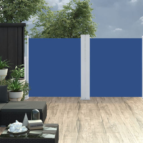 Windscherm uittrekbaar 100x600 cm blauw - AllerleiShop