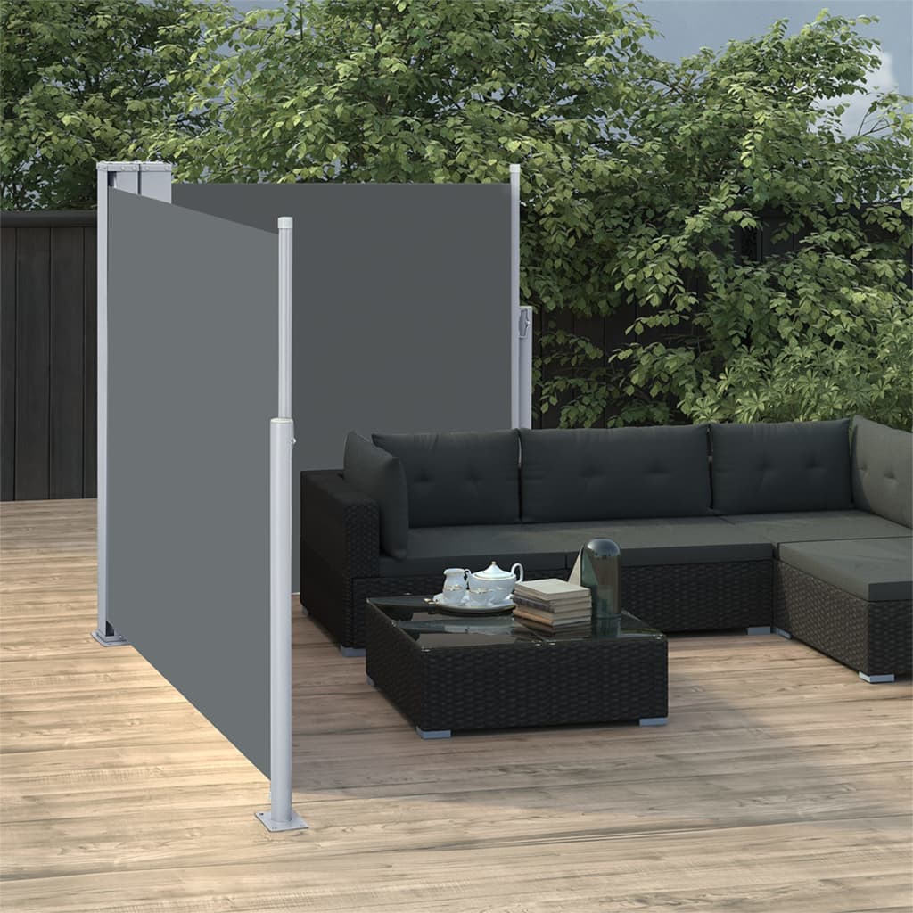 Windscherm uittrekbaar 120x600 cm antraciet - AllerleiShop