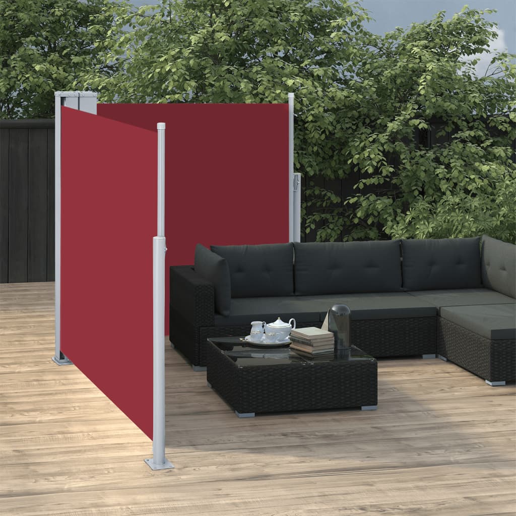Windscherm uittrekbaar 120x600 cm rood - AllerleiShop