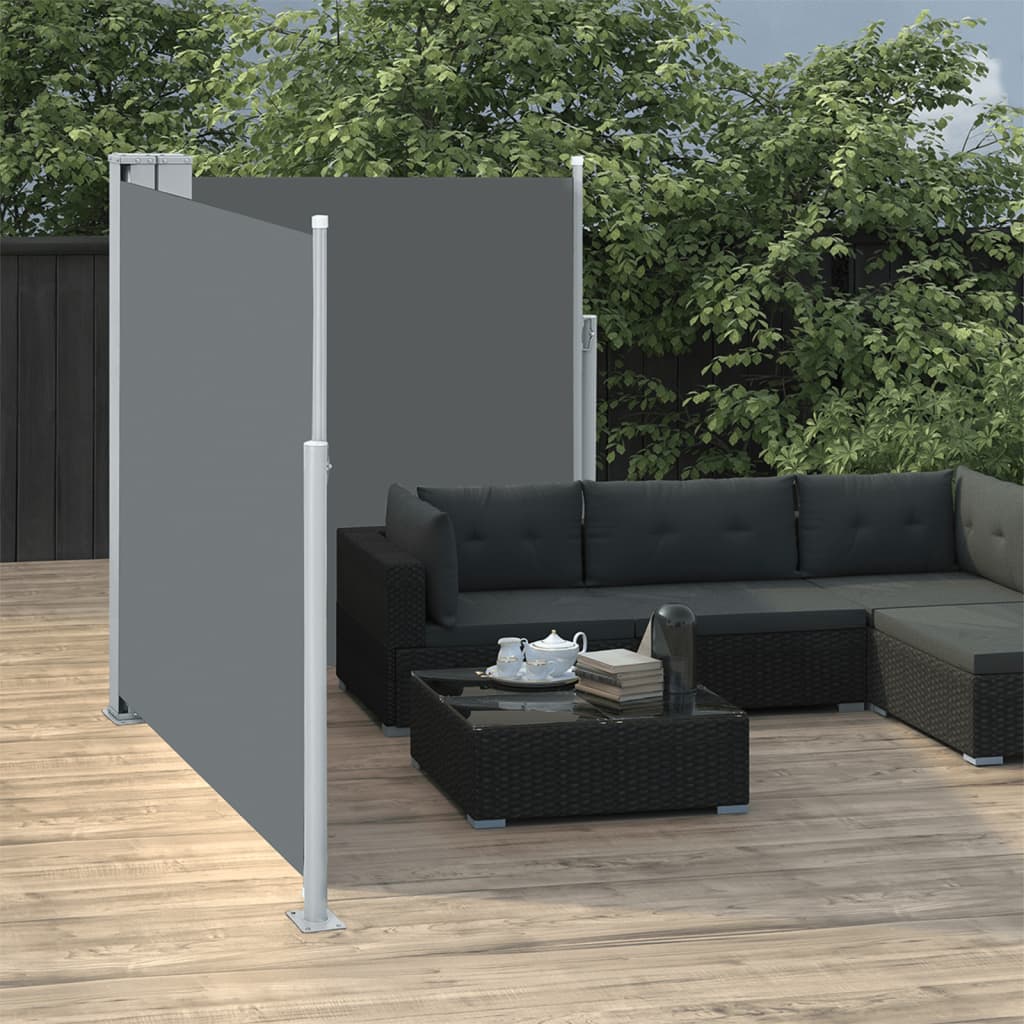 Windscherm uittrekbaar 140x600 cm antraciet - AllerleiShop