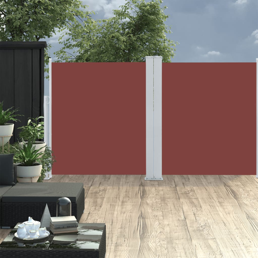 Windscherm uittrekbaar 140x600 cm bruin - AllerleiShop