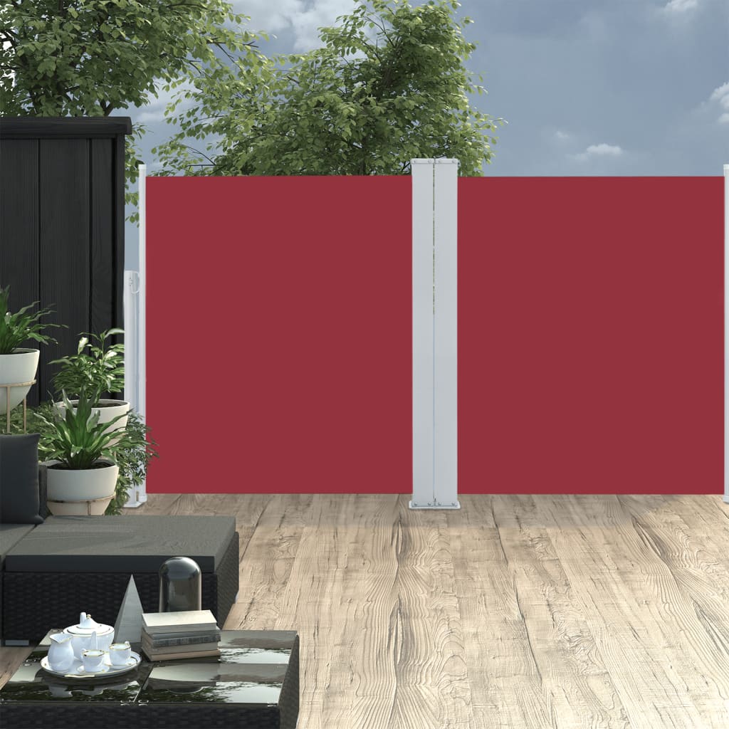 Windscherm uittrekbaar 160x600 cm rood - AllerleiShop