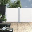 Tuinscherm uittrekbaar dubbel 170x600 cm crème - AllerleiShop