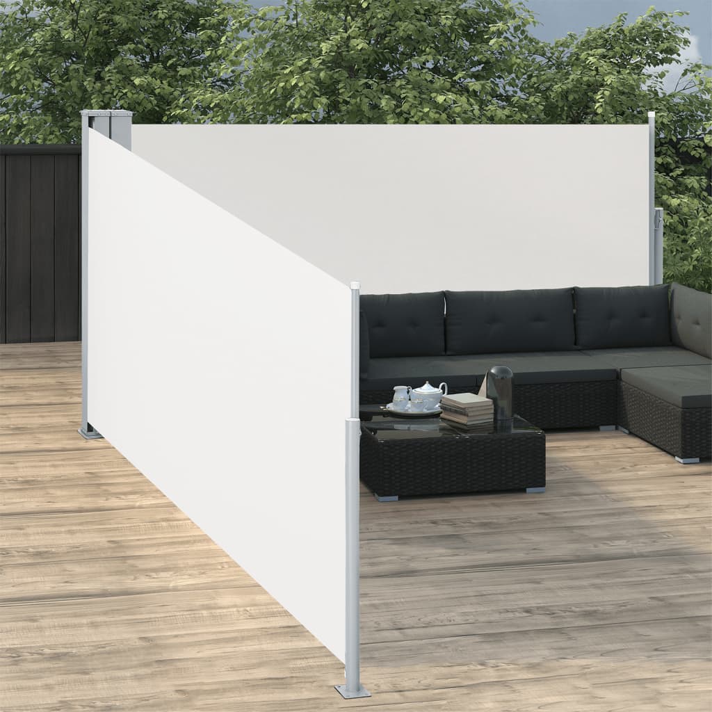 Windscherm uittrekbaar 100x1000 cm crème - AllerleiShop