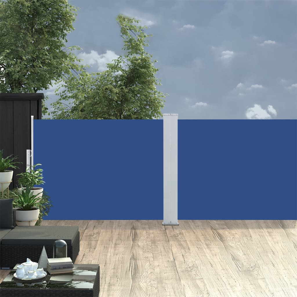 Windscherm uittrekbaar 100x1000 cm blauw - AllerleiShop