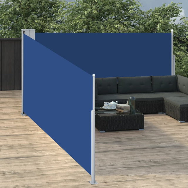 Windscherm uittrekbaar 100x1000 cm blauw - AllerleiShop