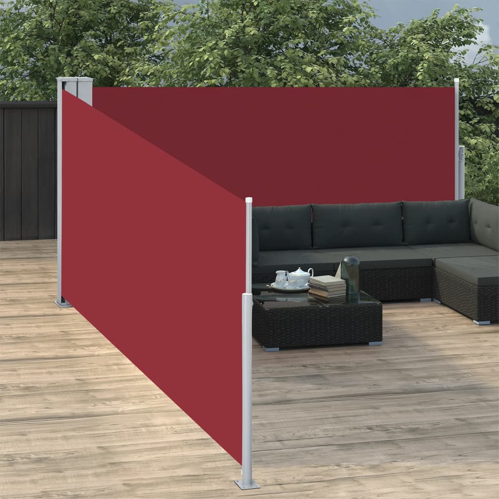 Windscherm uittrekbaar 120x1000 cm rood - AllerleiShop