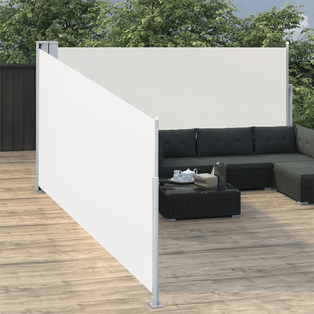 Windscherm uittrekbaar 140x1000 cm crème - AllerleiShop