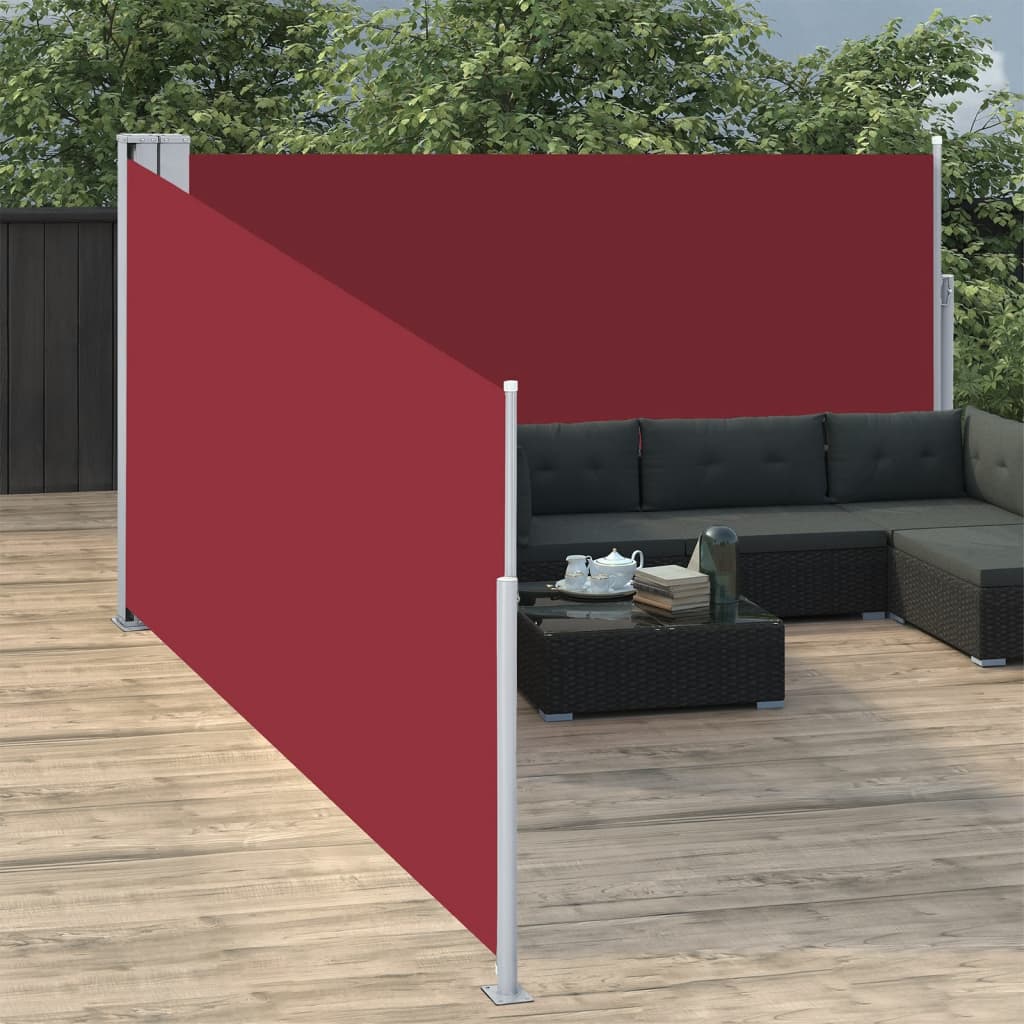 Windscherm uittrekbaar 140x1000 cm rood - AllerleiShop