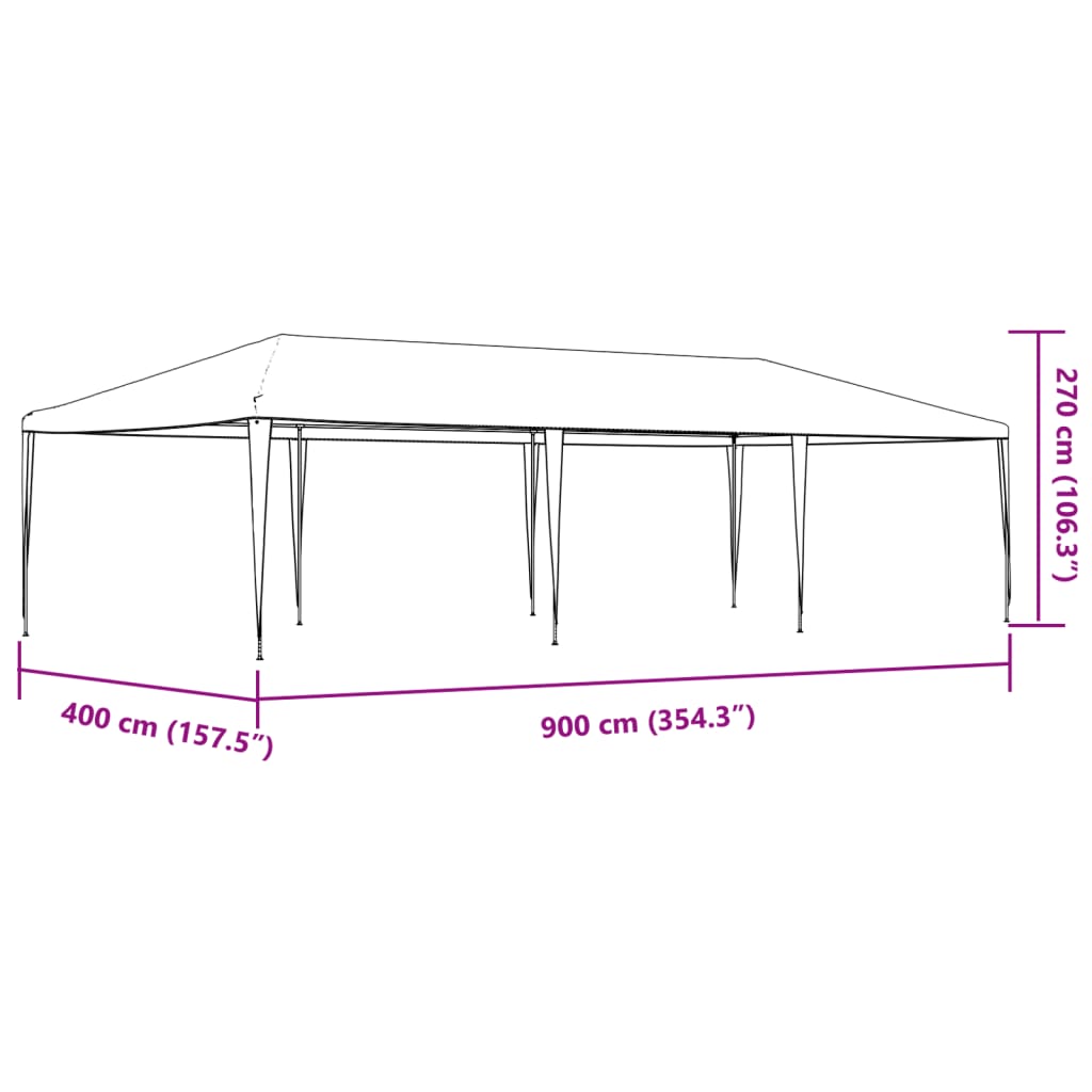 Partytent 4x9 m blauw