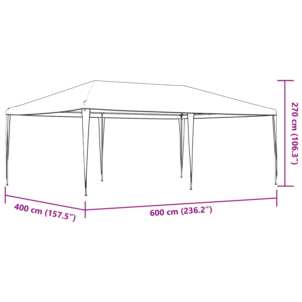 Partytent professioneel 90 g/m² 4x6 m groen