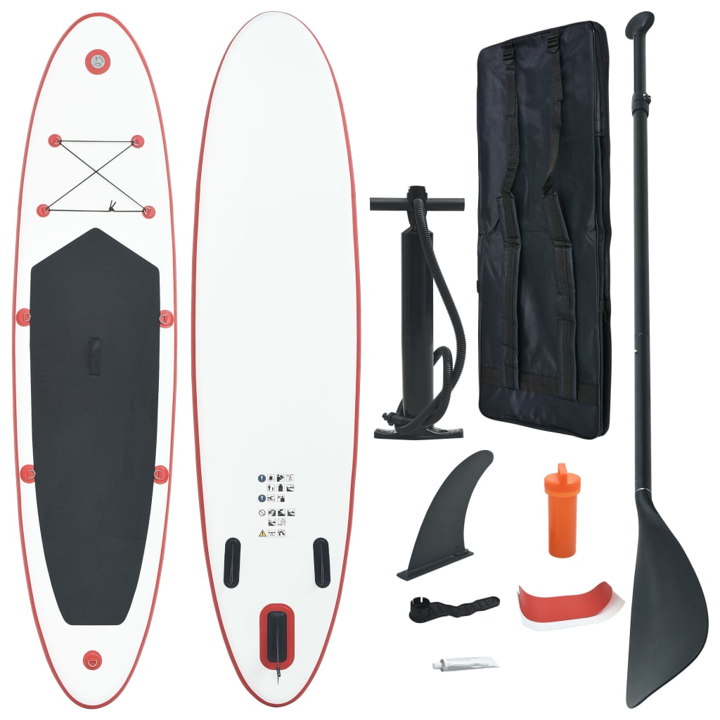 Stand Up Paddleboardset opblaasbaar rood en wit - AllerleiShop