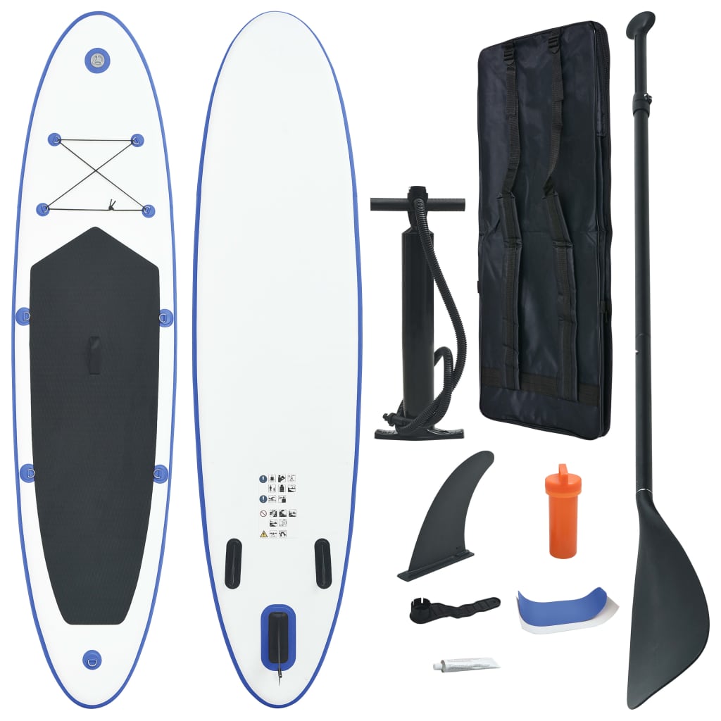 Stand Up Paddleboardset opblaasbaar blauw en wit - AllerleiShop