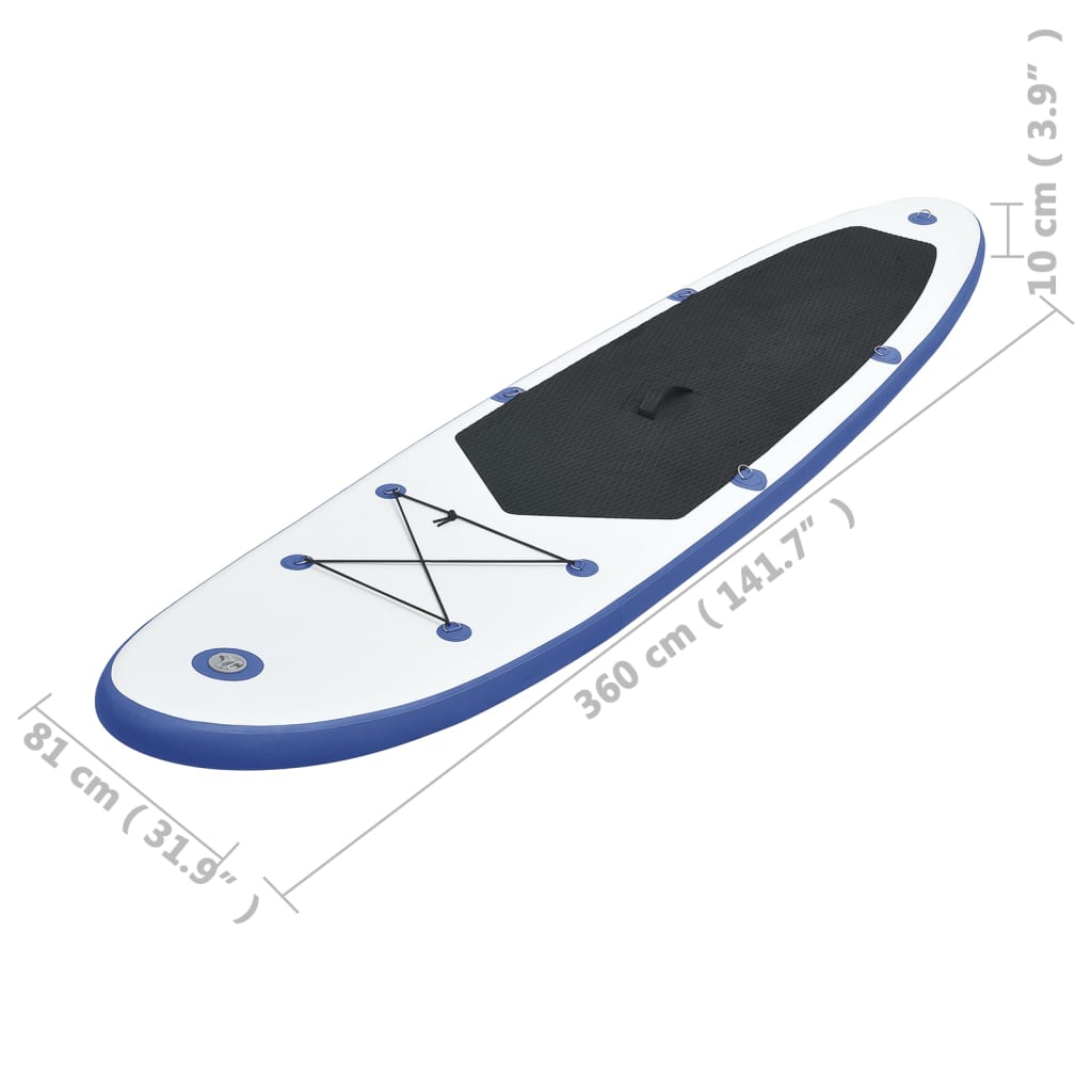 Stand Up Paddleboardset opblaasbaar blauw en wit - AllerleiShop