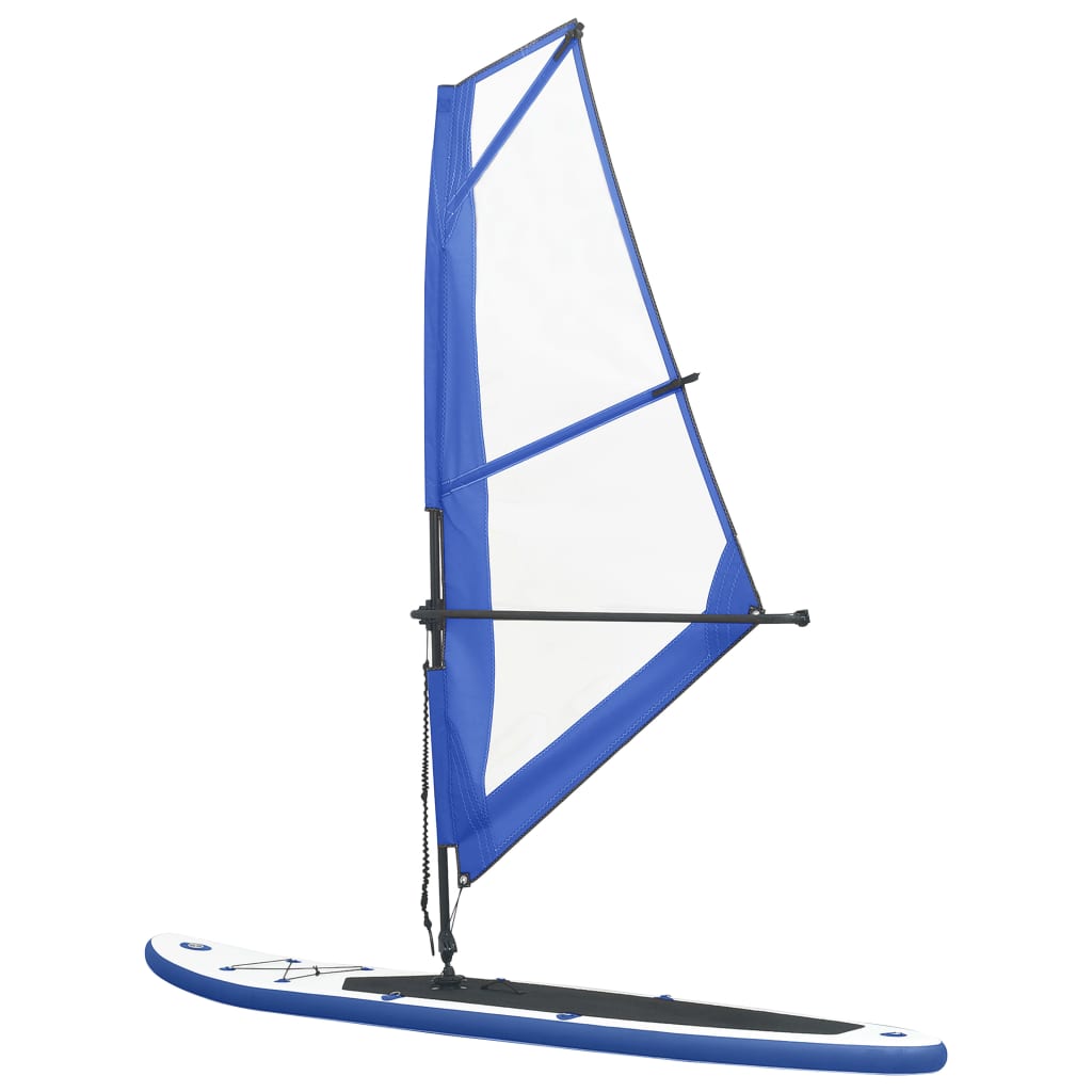 Stand-up paddleboard opblaasbaar met zeilset blauw en wit - AllerleiShop